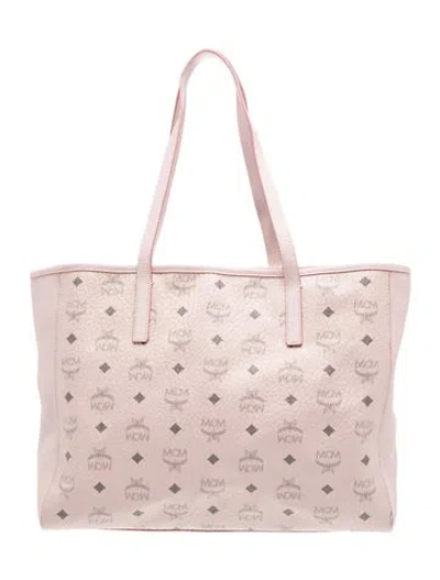 Pre-owned Mcm Leather Tote In Pink