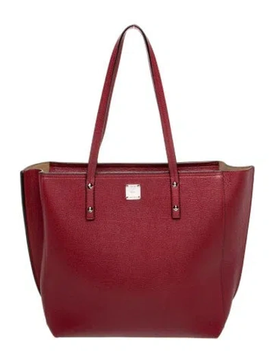 Pre-owned Mcm Leather Tote In Red