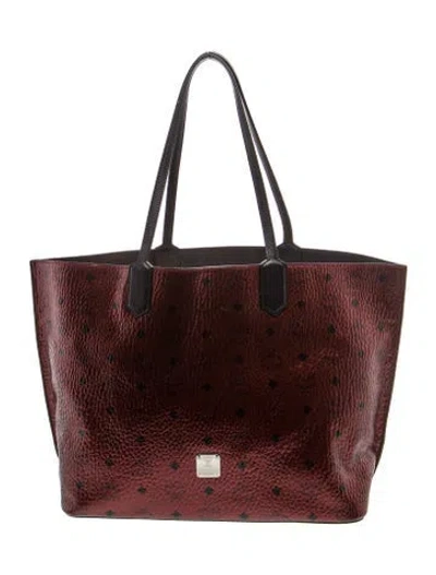 Pre-owned Mcm Leather Tote In Red