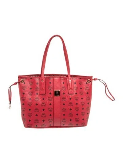 Pre-owned Mcm Leather Tote In Red