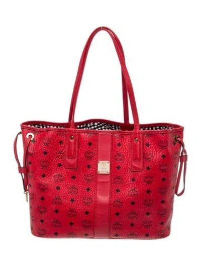 Pre-owned Mcm Leather Tote In Red