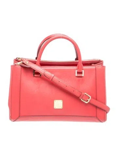 Pre-owned Mcm Leather Tote In Red