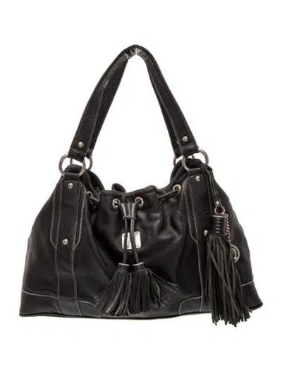 Pre-owned Mcm Leather Tote Vintage In Black