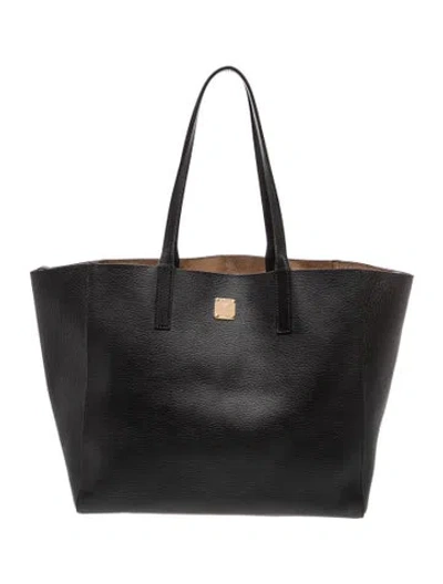 Pre-owned Mcm Leather Tote W/ Tags In Black