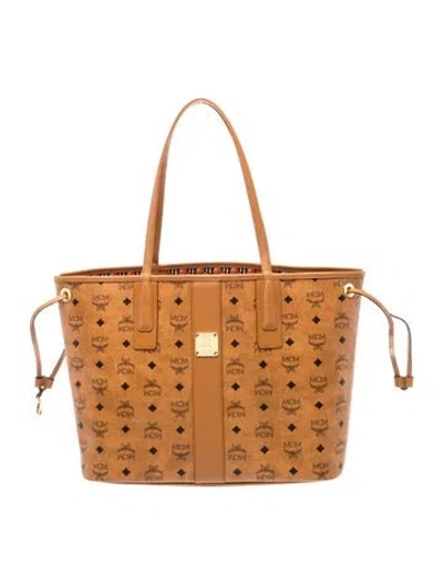 Pre-owned Mcm Leather Tote W/ Tags In Brown