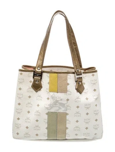 Pre-owned Mcm Leather Tote In White