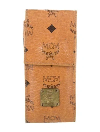 Pre-owned Mcm Leather Travel Phone Holder In Brown