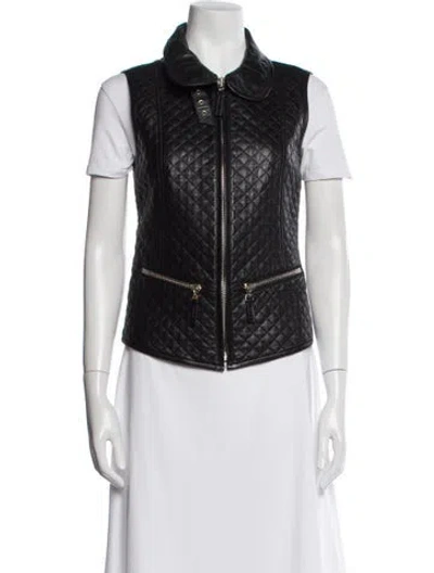 Pre-owned Mcm Leather Vest In Black