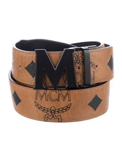 Pre-owned Mcm Leather Waist Belt In Black/brown