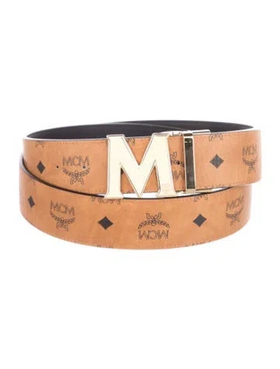Pre-owned Mcm Leather Waist Belt In Brown