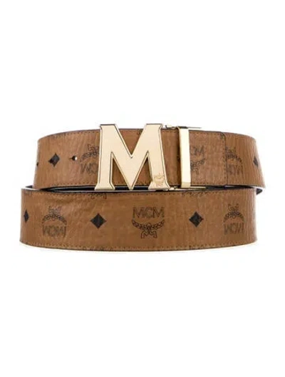 Pre-owned Mcm Leather Waist Belt In Brown