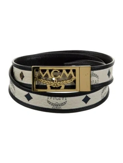 Pre-owned Mcm Leather Waist Belt In Neutral