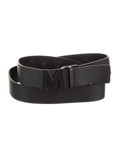 Pre-owned Mcm Leather Waist Belt W/ Tags In Black