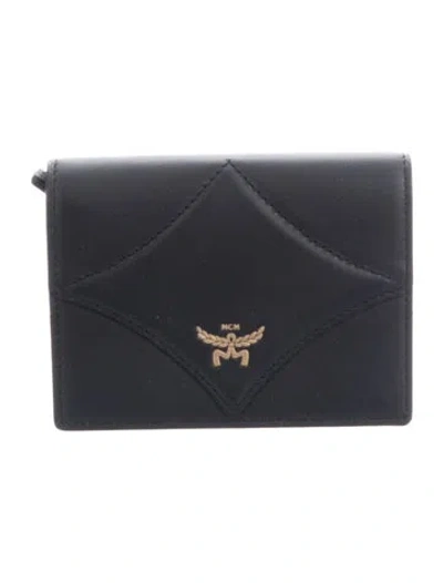 Pre-owned Mcm Leather Wallet In Black