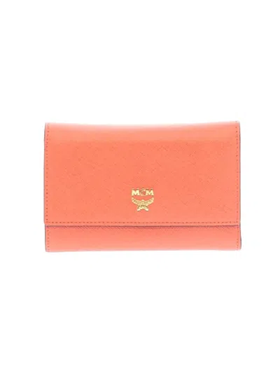 Pre-owned Mcm Leather Wallet In Orange