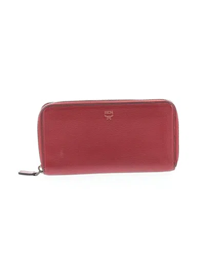 Pre-owned Mcm Leather Wallet In Red