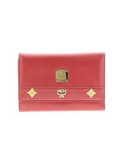 Pre-owned Mcm Leather Wallet In Red