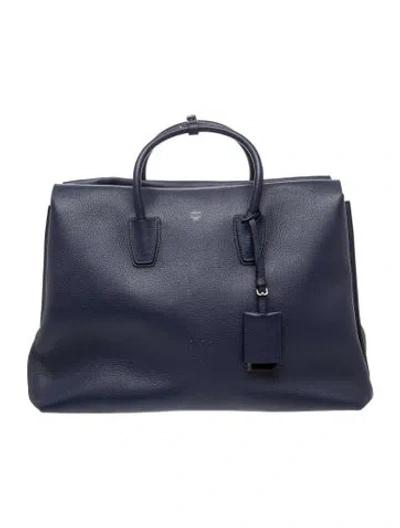Pre-owned Mcm Leather Weekender Bag In Black