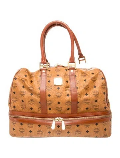 Pre-owned Mcm Leather Weekender Bag In Brown