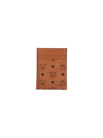 Mcm Leather-trim Bifold Wallet In Brown