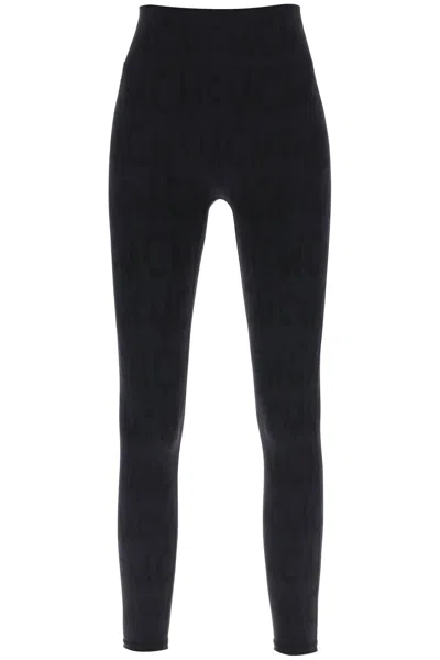 Mcm Leggings With Logo Pattern In Black