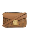 Mcm Letter Pattern Shoulder Bag In Brown