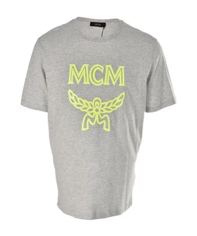 Mcm Letter Printed Pattern T-shirt In Gray