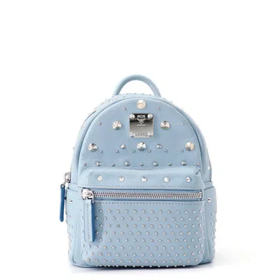 Pre-owned Mcm Light Blue Leather Backpack ()