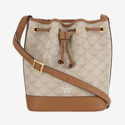 Mcm Light Brown  Medium Ella Visetos Shoulder Bag
