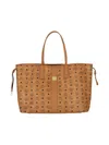 Mcm Liz Reversible Logo Plaque Large Tote Bag In Brown