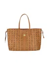 Mcm Liz Reversible Logo Plaque Large Tote Bag In Brown