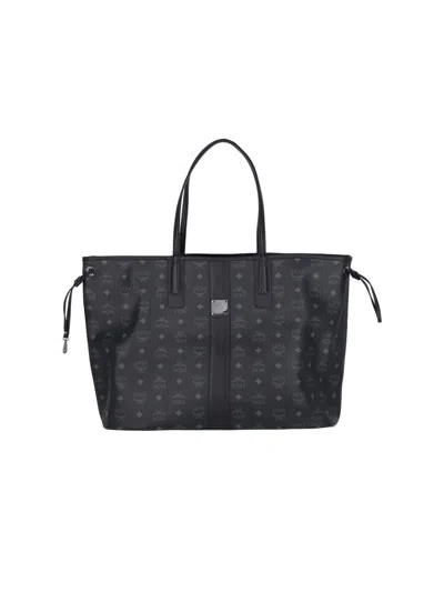 Mcm 'liz' Large Reversible Tote Bags In Black