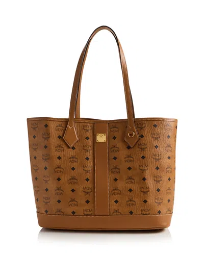 Mcm Liz Medium Visetos Leather Shopper Tote In Brown