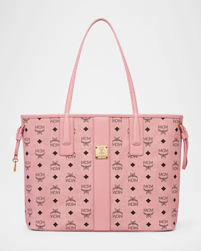 Mcm Liz Medium Visetos Shopper Tote Bag In Soft Pink
