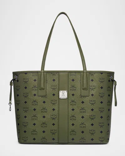 Mcm Liz Medium Visetos Shopper Tote Bag In Brown