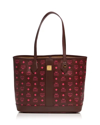 Mcm Liz Medium Visetos Shopper Tote In Brown