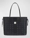 Mcm Liz Reversible Medium Visetos Tote Bag In Black