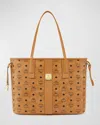 Mcm Liz Reversible Medium Visetos Tote Bag In Cognac