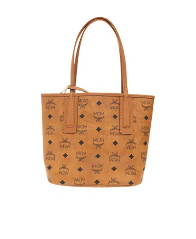 Mcm Liz Reversible Mini Top Handle Bag In Brown