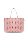 Mcm Liz Shopper In Visetos In Pink