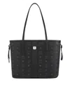 Mcm Liz Small Reversible Visetos Shopper Tote In Black