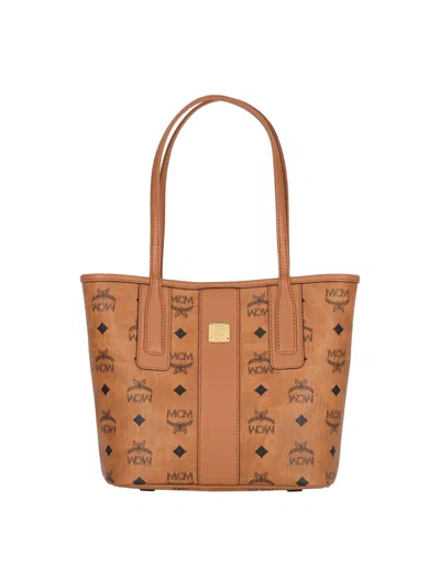 Mcm 'liz' Small Tote Bag In Brown