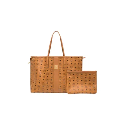 Pre-owned Mcm Liz Vi Large Shopper 'cognac' | Tan | Men's Size Onesize In Brown