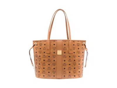 Pre-owned Mcm Liz Vi Medium Shopper In Cognac