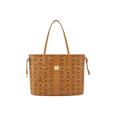 Pre-owned Mcm Liz Vi Shopper Medium Bag 'cognac' | Tan | Men's Size Onesize In Brown