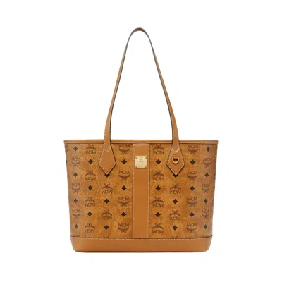 Pre-owned Mcm Liz Vi Shopper Small Bag 'cognac' | Tan | Men's Size Onesize In Brown