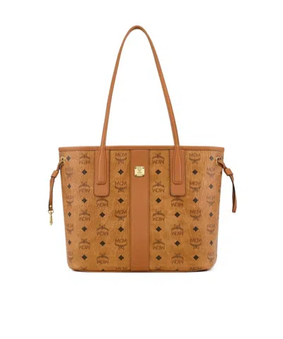 Mcm Liz Visetos Double-sided Shopping Bag In Brown