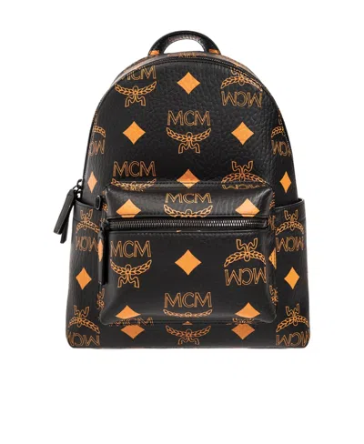 Mcm Logo Backpack In Black