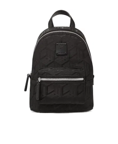 Mcm Logo Backpack In Black
