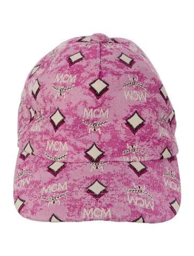Pre-owned Mcm Logo Baseball Cap In Pink
